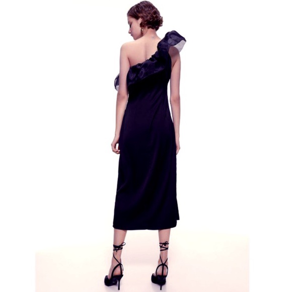 🌺 Zara Organza Satin Effect Dress NWT - Picture 5 of 8